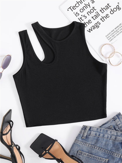 Sexy Women Summer Solid Sleeveless Crop Tops