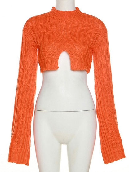 Flare Sleeve Knitted Sweater