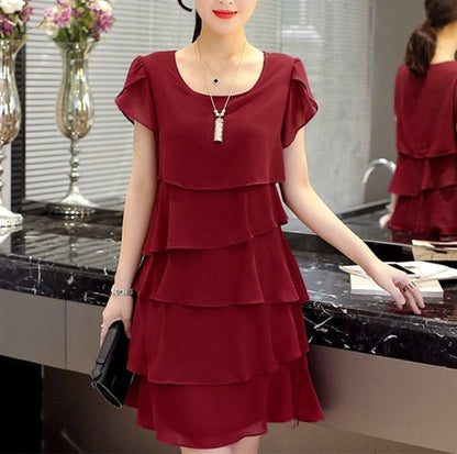 Women Wave Cut Sweet Dress