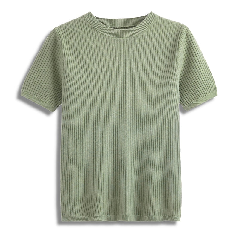 Pullover Knitted Half Sleeve Knitted Shirts