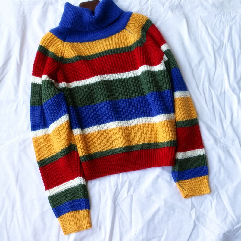 Embroidery Turtleneck Knitted Sweater