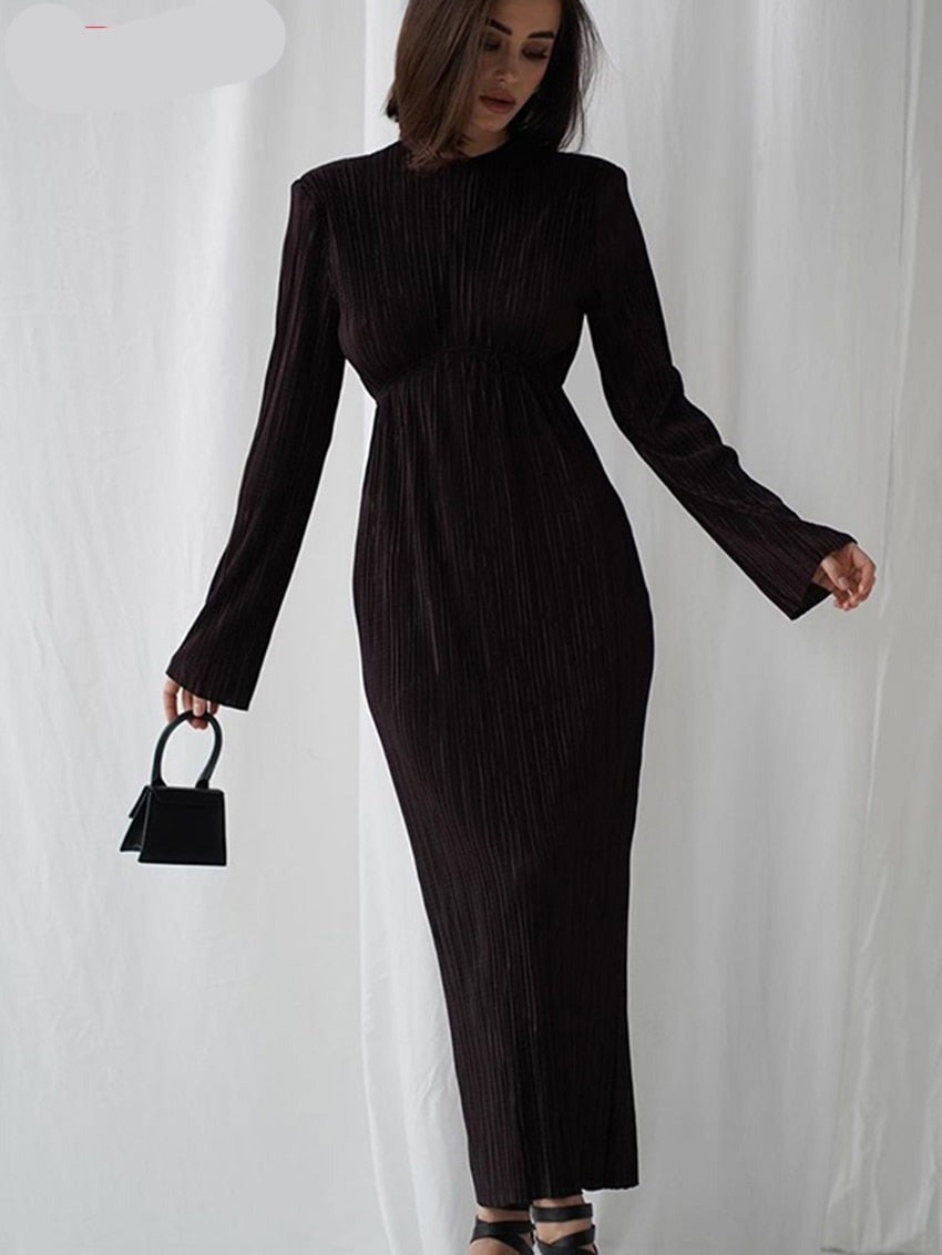 Elegant Long Sleeve Bodycon Midi Dresses