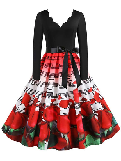 Women Long Sleeve Christmas Party Dress