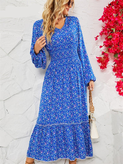 Women Flower Print Long Dress