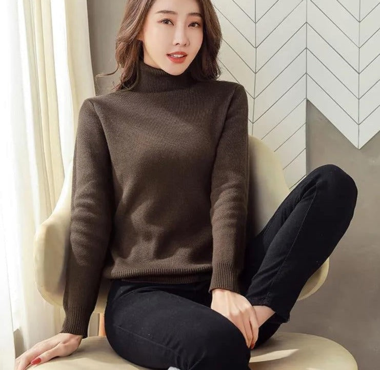 Loose Basic Turtle Neck Winter Sweater