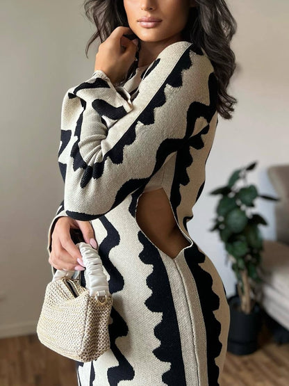 Women Elegant Sexy Long Sleeve Bodycon Dress