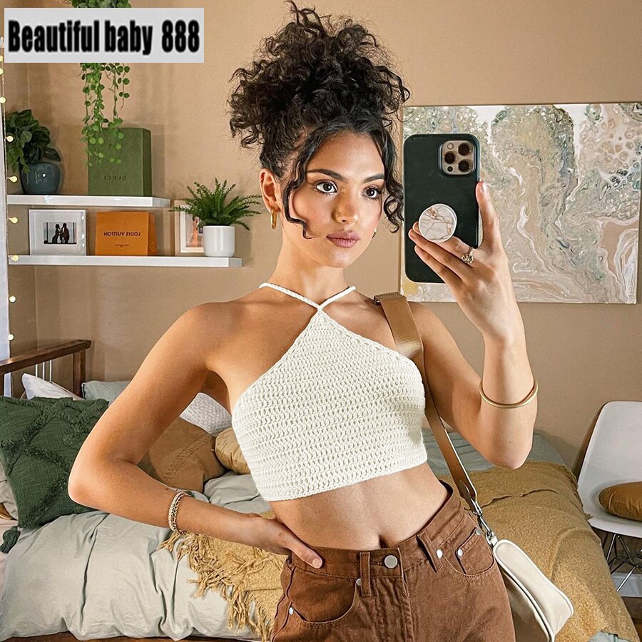 Emily in Paris Outfit Sexy Tie Up Backless Crop Top