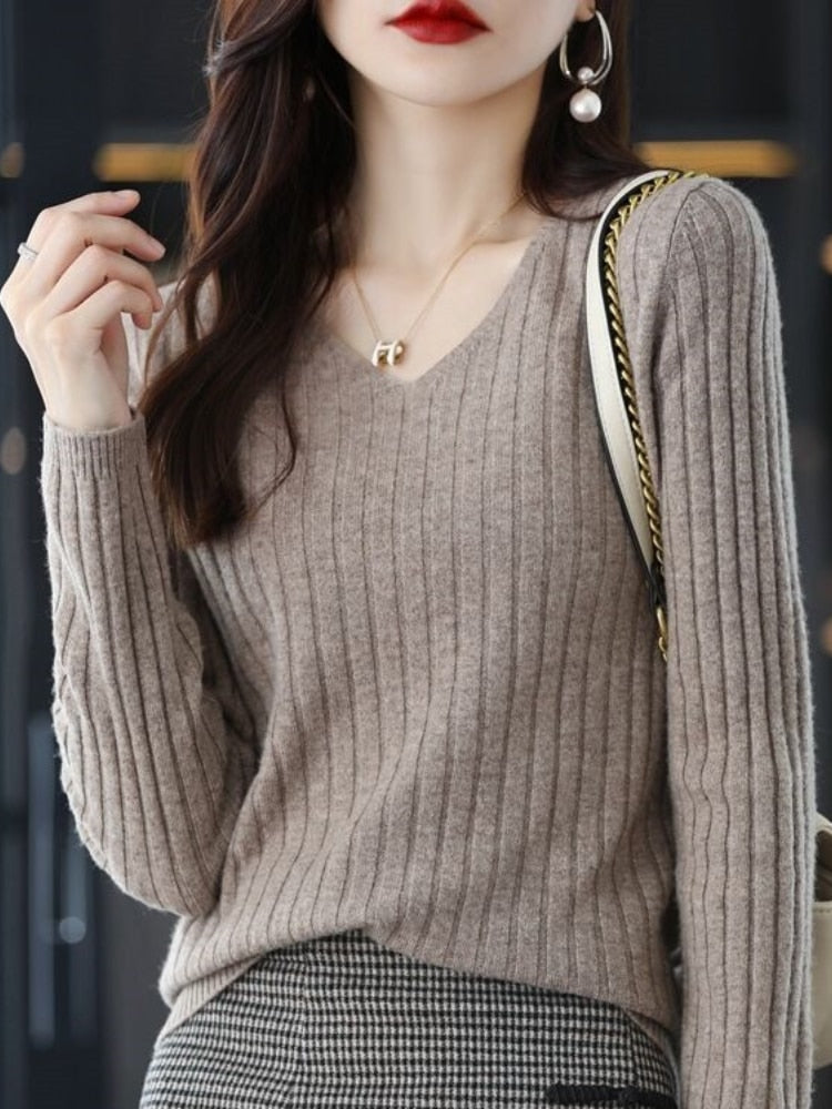 Women Long Sleeve Knitted Pullover