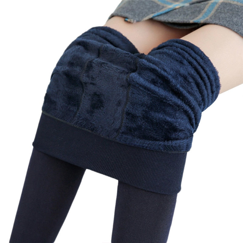 Women Winter Velvet Stretchy Leggings