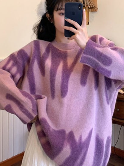 Elegant Print Knitted Sweater