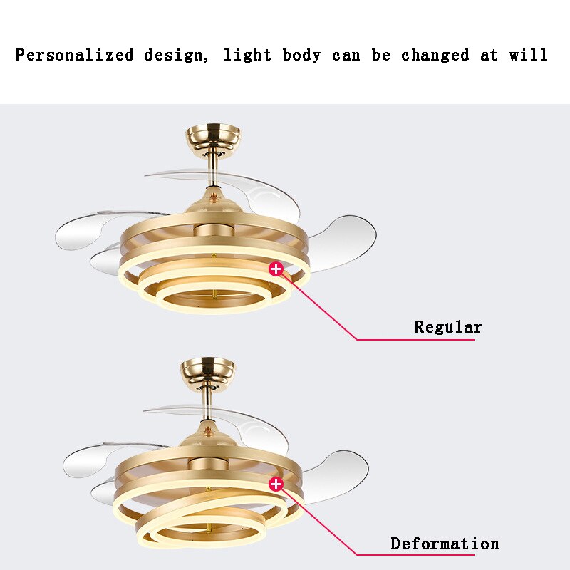 Celestina - Modern Ceiling Fan Chandelier with Led Light