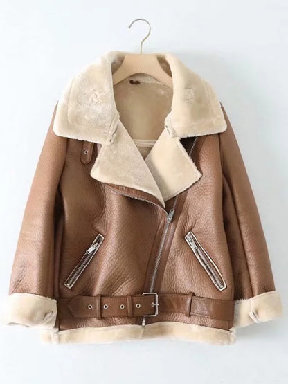 Sheepskin Fur Leather Jacket