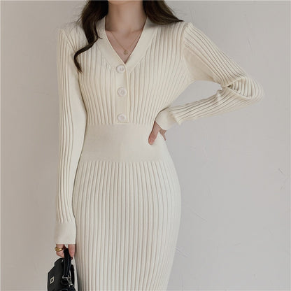 Vintage Knitted Long Sleeve Dresses