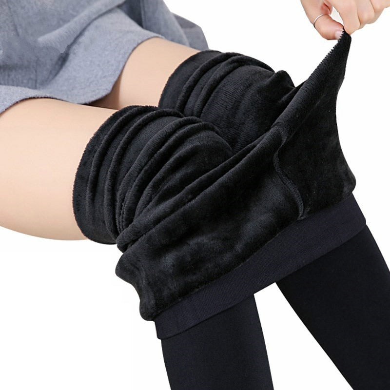 Women Winter Velvet Stretchy Leggings