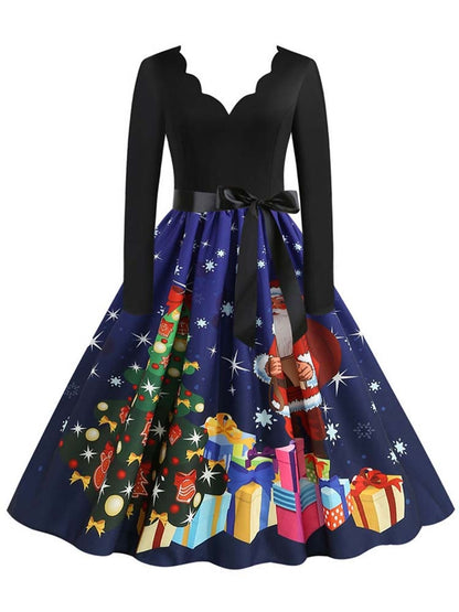 Women Long Sleeve Christmas Party Dress