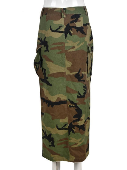 Fashion Camouflage Pocket Skirt