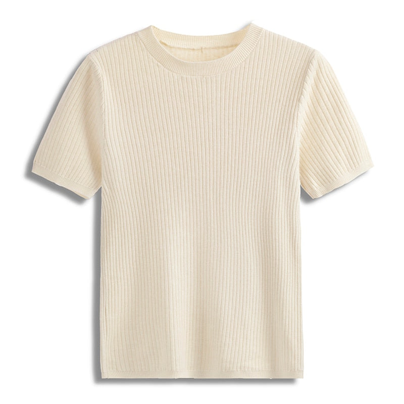 Pullover Knitted Half Sleeve Knitted Shirts