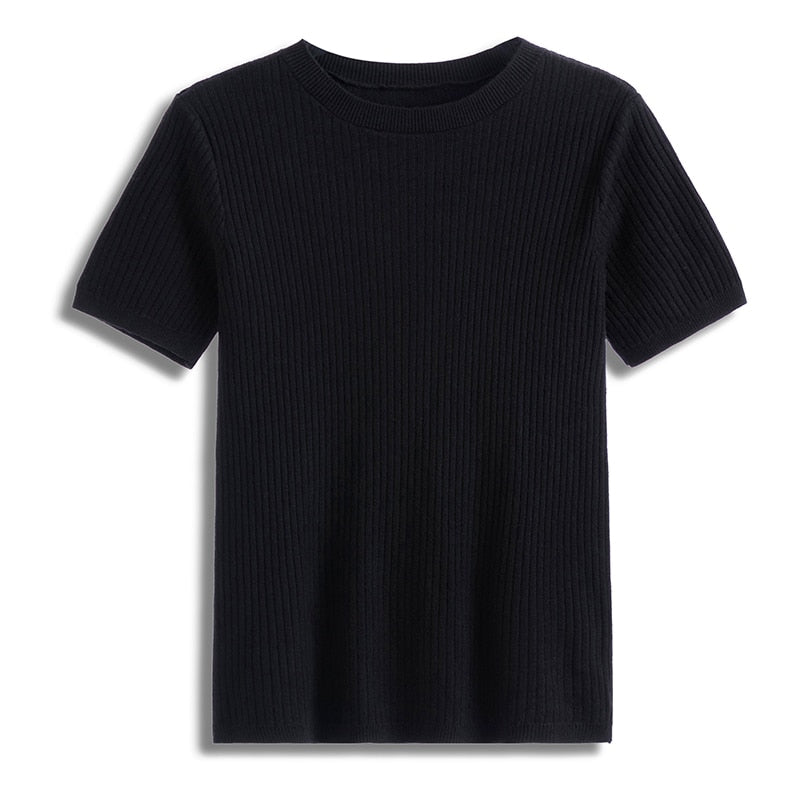 Pullover Knitted Half Sleeve Knitted Shirts