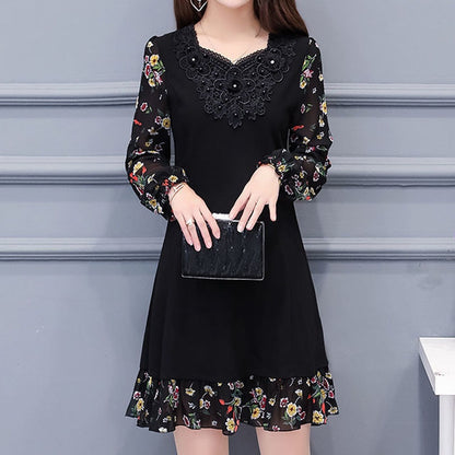 Elegant Embroidery O-Neck Dress