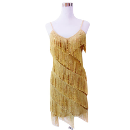 Women Sexy Tassel Latin Dress