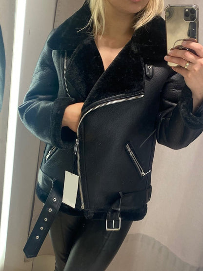 Sheepskin Fur Leather Jacket