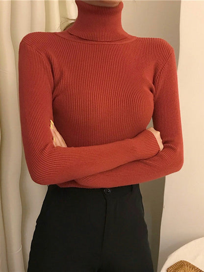 Women's Long Sleeve Pullover Turtleneck Sweater