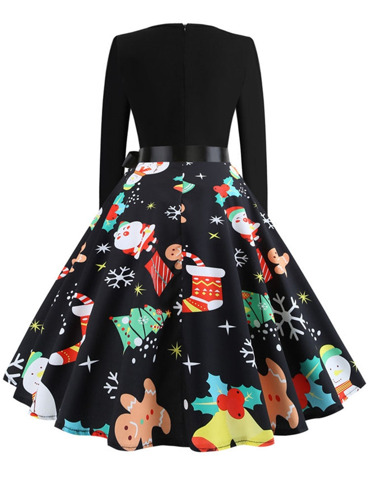 Christmas Robe Swing Pinup Elegant Party Dress