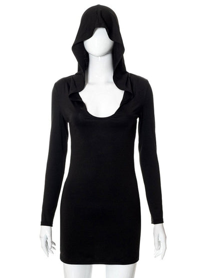 Fashion Hooded Long Sleeve Bodycon