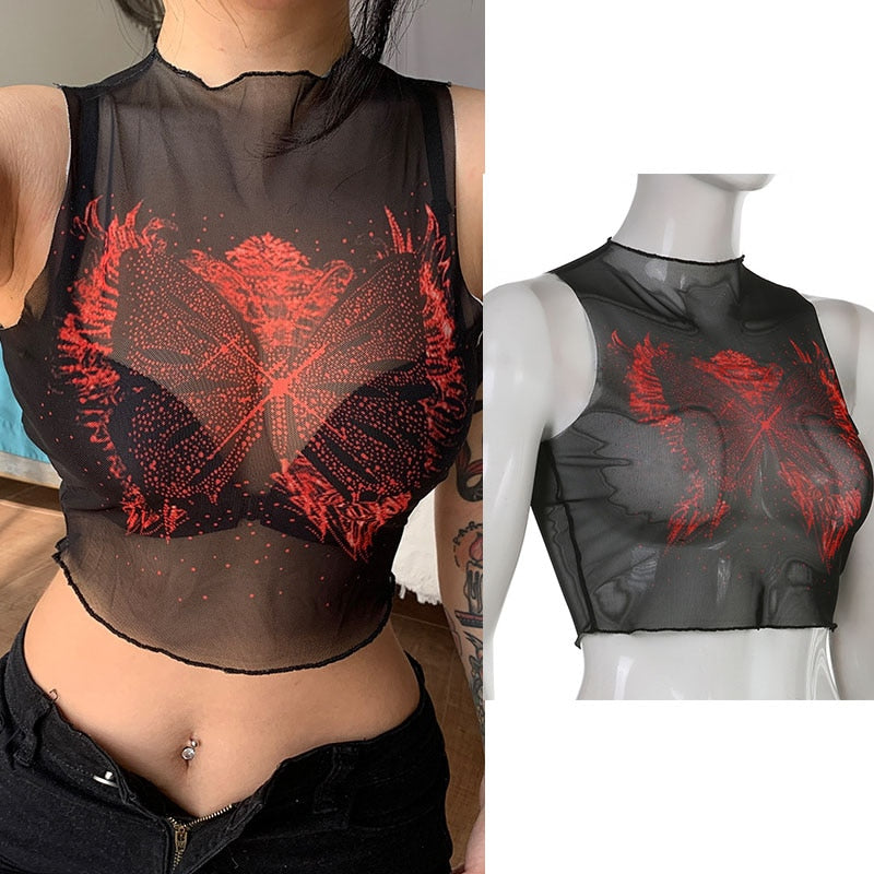 Gothic Aesthetic Vintage Corset Crop Top