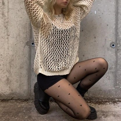 Vintage Loose Hollow Out Knit Pullovers
