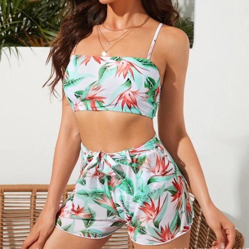Printed Two-Piece Swimming Suit