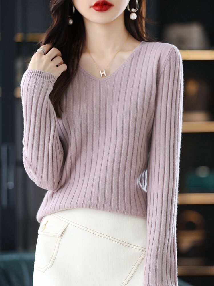 Women Long Sleeve Knitted Pullover