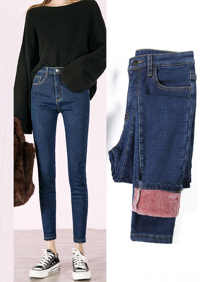 Women's Casual Velvet Jeans