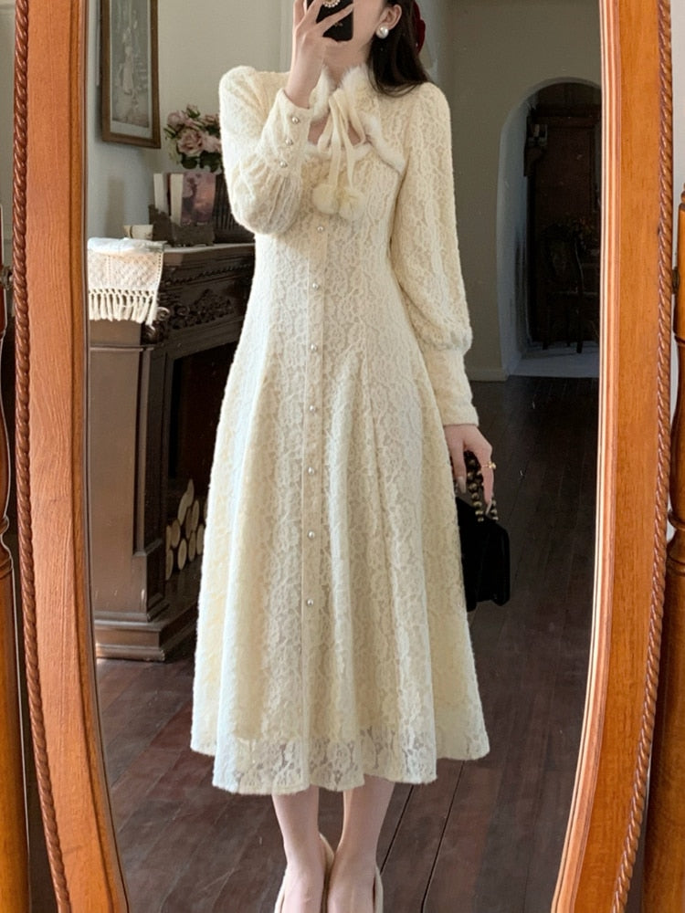Elegant Patchwork Midi Dress