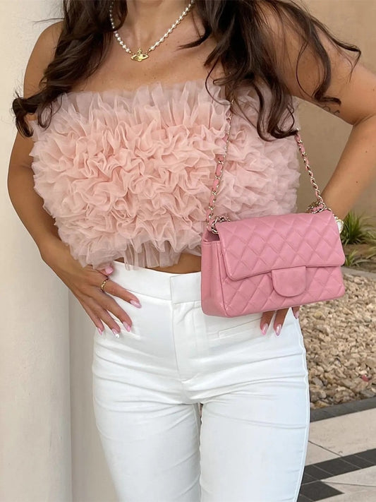 Emily in Paris Outfit Fluffy Plush Crop Tops