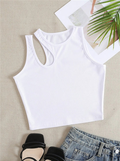 Sexy Women Summer Solid Sleeveless Crop Tops