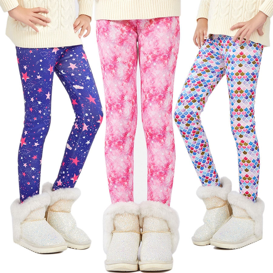 Girls Warm Fleece Lined leggings