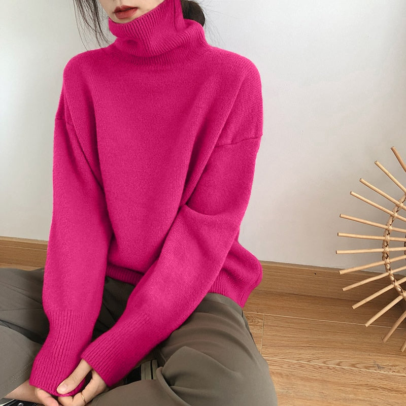 Cashmere Elegant Turtle Neck Women Sweater