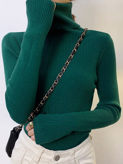 Women's Long Sleeve Pullover Turtleneck Sweater