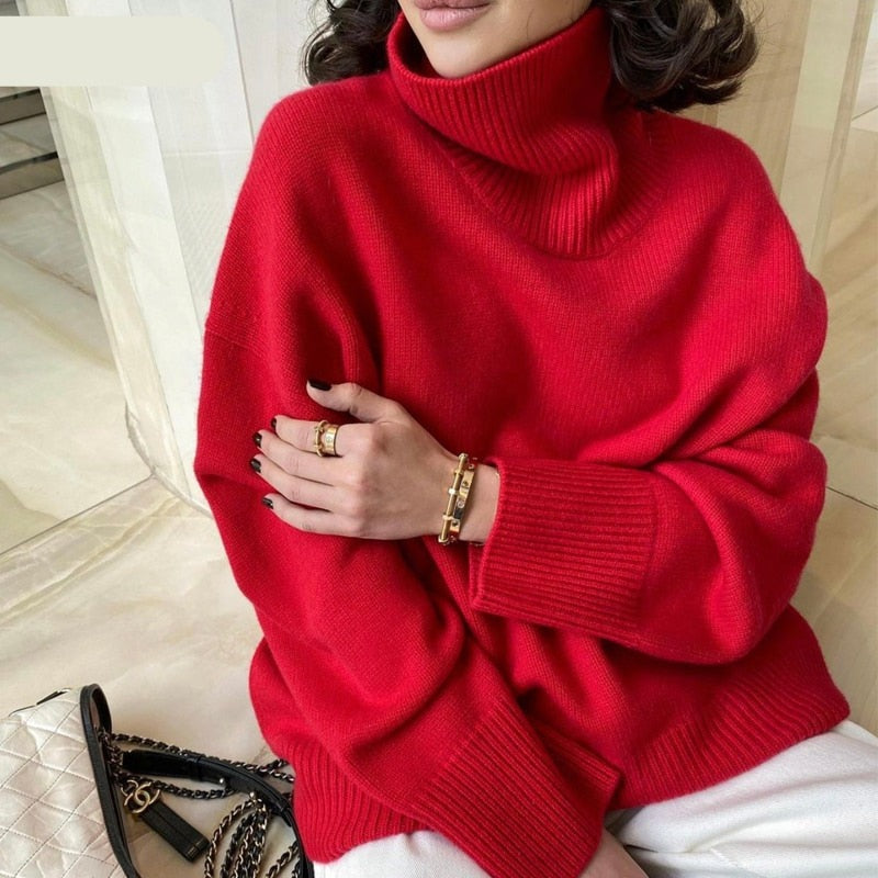 Cashmere Elegant Turtle Neck Women Sweater