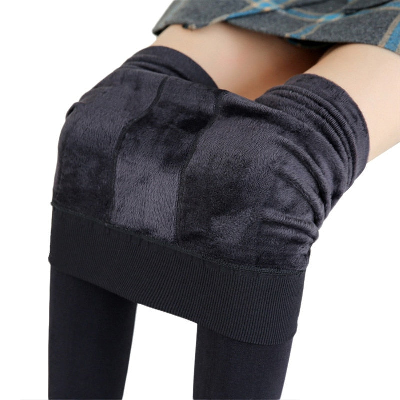 Women Winter Velvet Stretchy Leggings