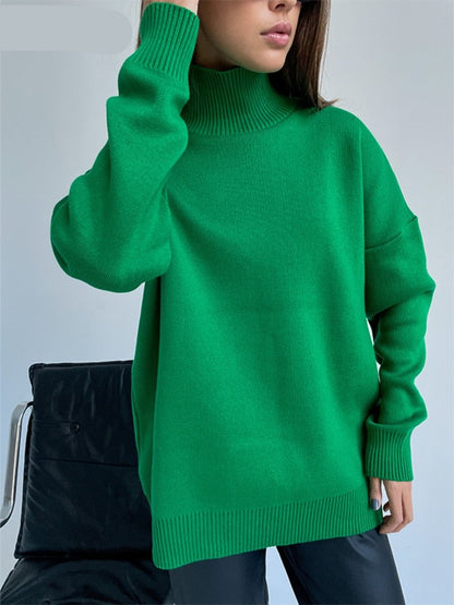 Women Oversized Casual Turtleneck Sweater