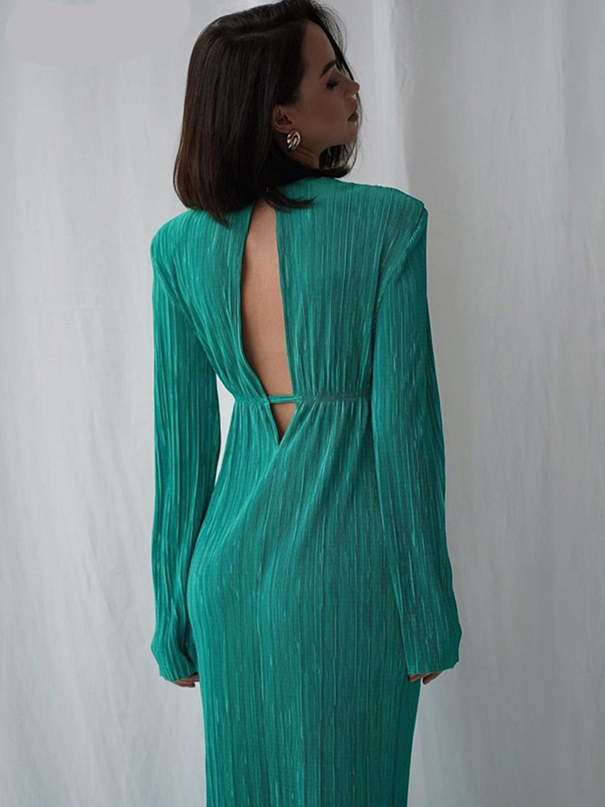 Elegant Long Sleeve Bodycon Midi Dresses