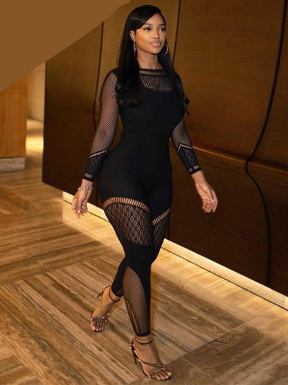 Black See Through Sexy Jumpsuit