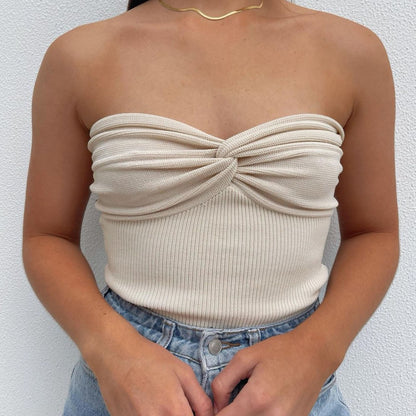 Emily in Paris Outfit Twist Knot Tube Tops