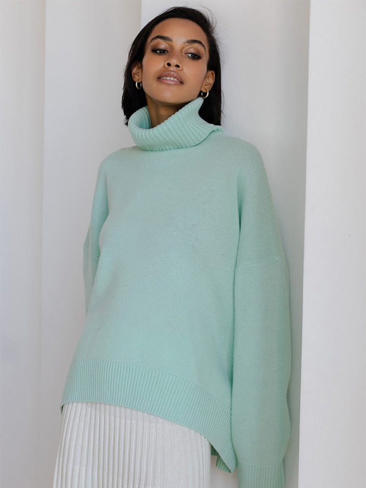 Knitted O-neck Loose Pullovers