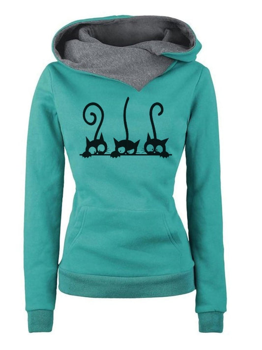 Fashion Cat Prined Hoodies